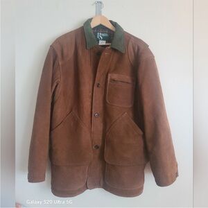 Hammacher Schlemmer brown leather jacket size m
